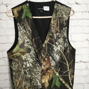 NWT Larr Brio Men's Satin Tuxedo Mossy Oak Camo Vest Wedding Groom Size S